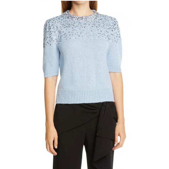 Cinq à Sept Light Blue Knit Sweater - Picture 1 of 5